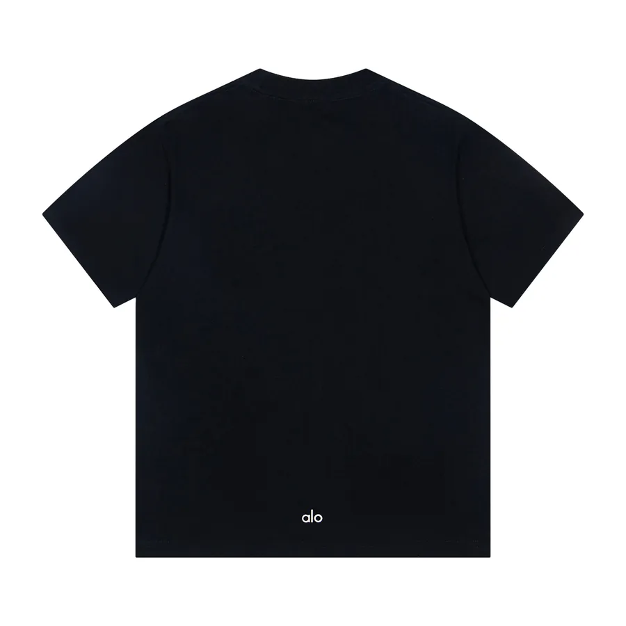 ALO Classic Letter Front Casual Round Neck Short Sleeve T Shirt