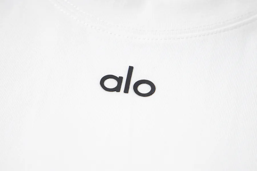 ALO Classic Letter Front Casual Round Neck Short Sleeve T Shirt