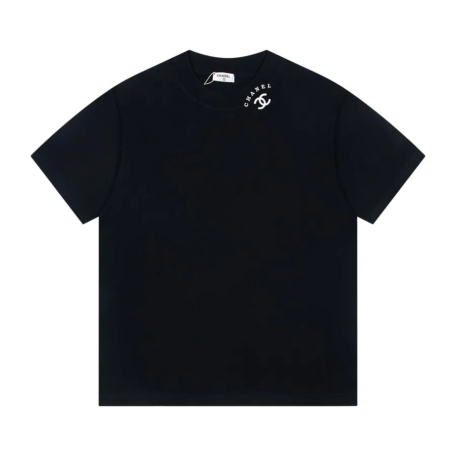 CHANEL Classic Logo Oversize Cotton T Shirt