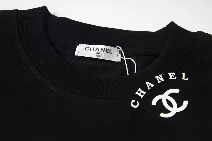 CHANEL Classic Logo Oversize Cotton T Shirt