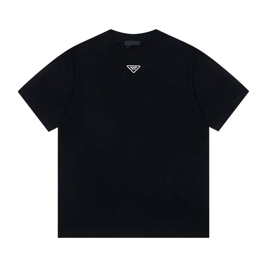 PRADA 25ss New Classic Triangle Logo Round Neck T Shirt