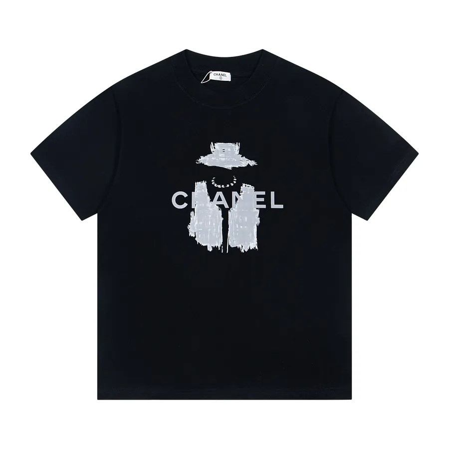 CHANEL New Letter Graffiti Print Oversized Loose Fit T Shirt
