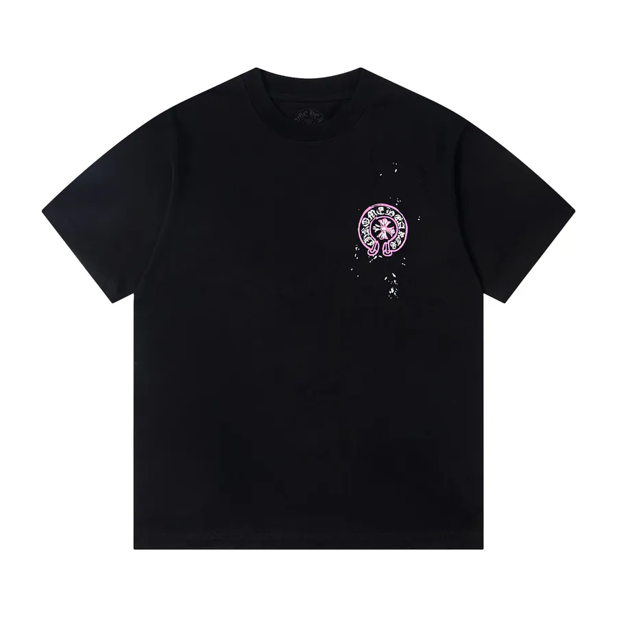 Come Hearts Classic Color Cross Print Oversized Loose Fit T Shirt