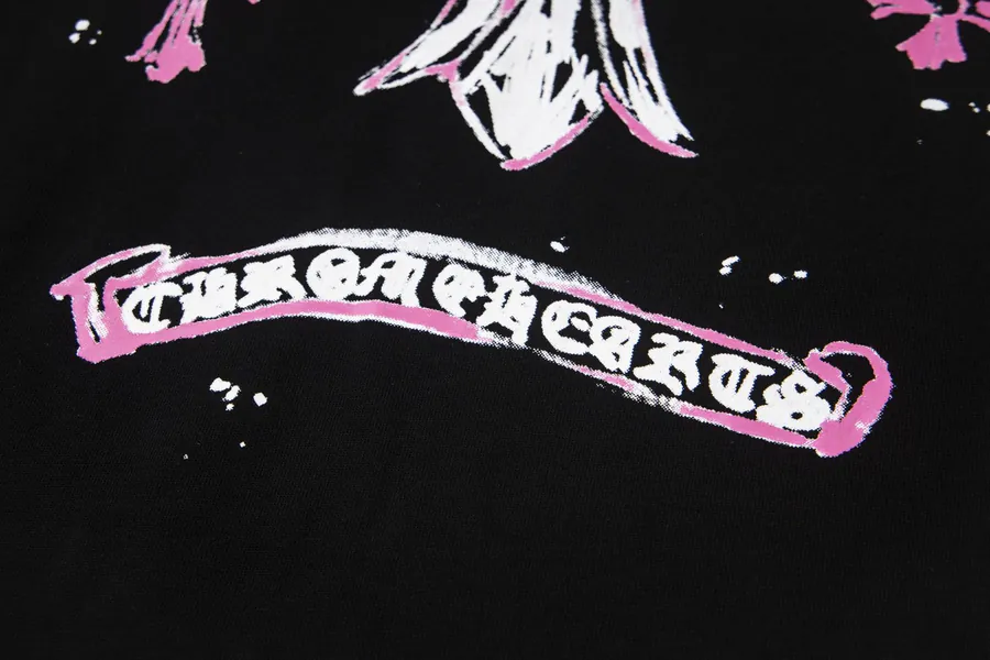 Come Hearts Classic Color Cross Print Oversized Loose Fit T Shirt