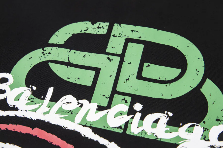 BALENCIAGA Parisian Classic Painted Wave Print Oversize T Shirt