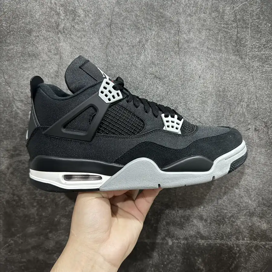 Air Jordan 4 Retro Black Canvas Cultural Basketball Shoes