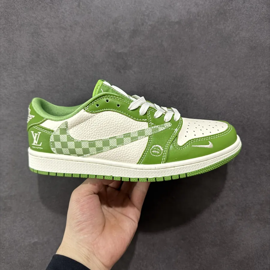 Travis Scott x Fraent Design x Air 1 Low OG SP 1 Spring Green Check Low Sneaker