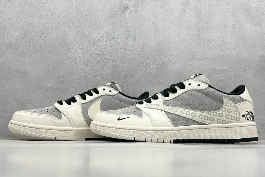 Travis Scott x Air 1 Low x The North Face x G Reverse Black and White Swoosh Low Top Sneaker