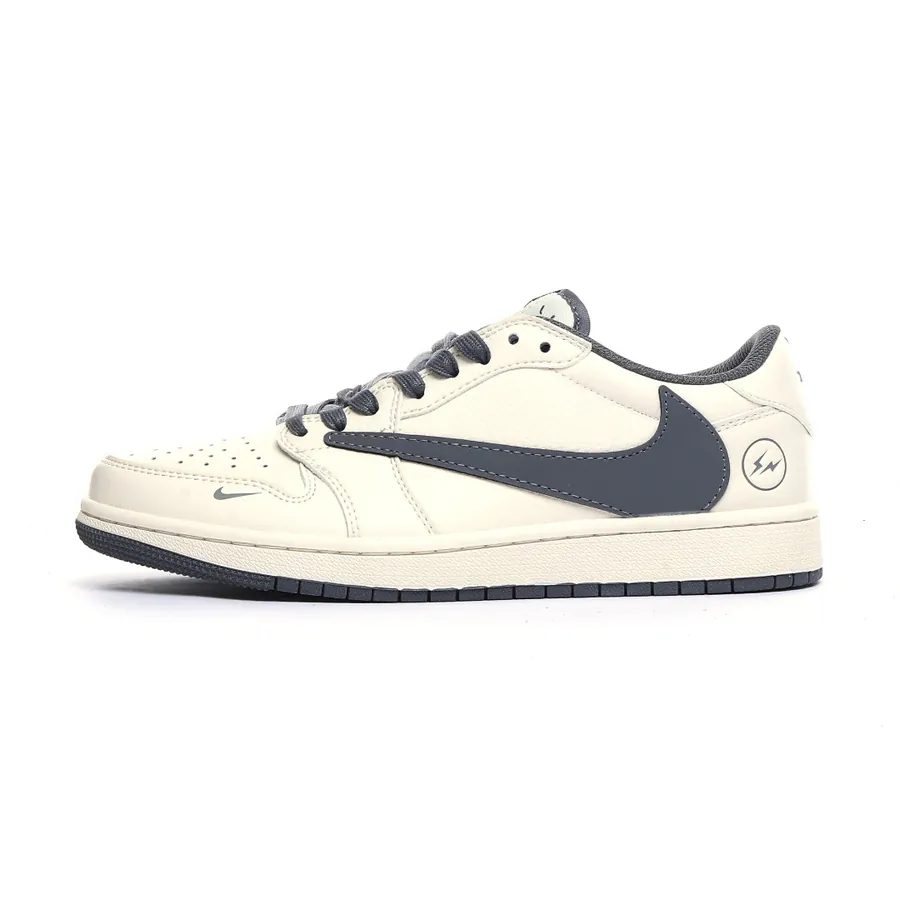 Travis Scott x Fragment Design x Jordan Air Jordan 1 Low OG SP Lightning Collaboration in Minimalist Gray
