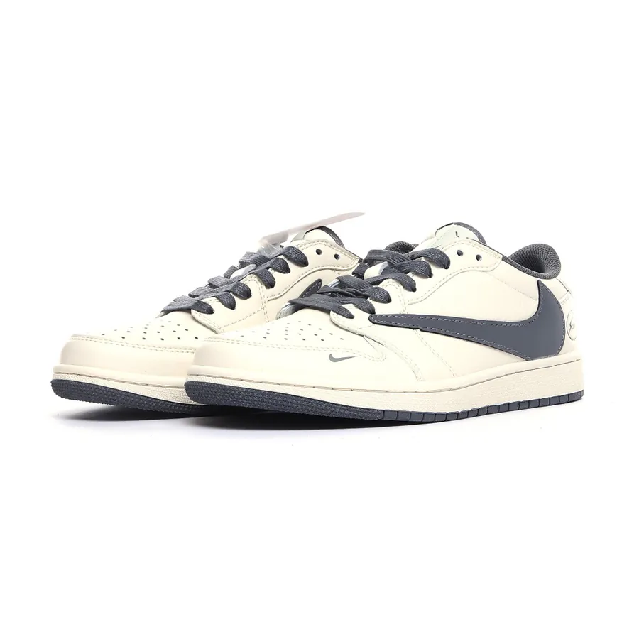 Travis Scott x Fragment Design x Jordan Air Jordan 1 Low OG SP Lightning Collaboration in Minimalist Gray