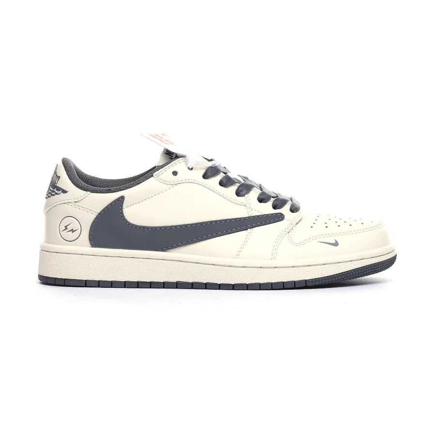 Travis Scott x Fragment Design x Jordan Air Jordan 1 Low OG SP Lightning Collaboration in Minimalist Gray