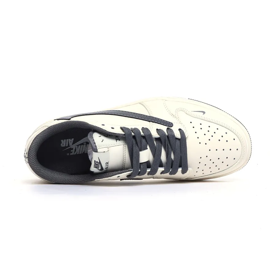 Travis Scott x Fragment Design x Jordan Air Jordan 1 Low OG SP Lightning Collaboration in Minimalist Gray