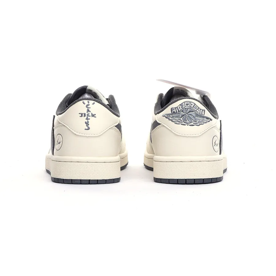 Travis Scott x Fragment Design x Jordan Air Jordan 1 Low OG SP Lightning Collaboration in Minimalist Gray