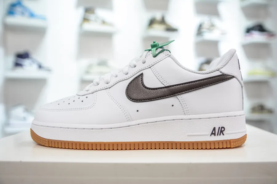 Nike Air Force 1 Low Sneaker White Black Grained Leather