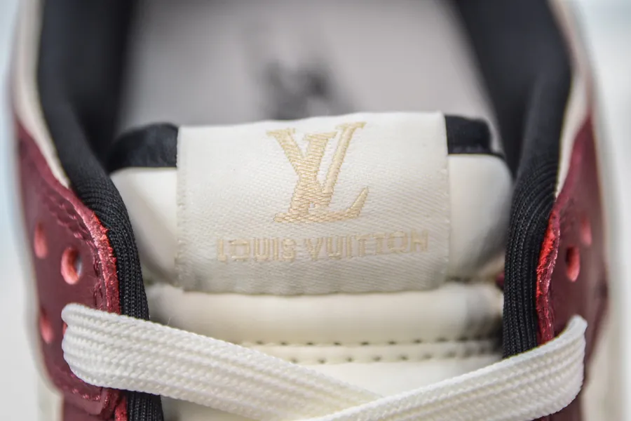 LV x Nike Dunk Low Wine Silver Toe