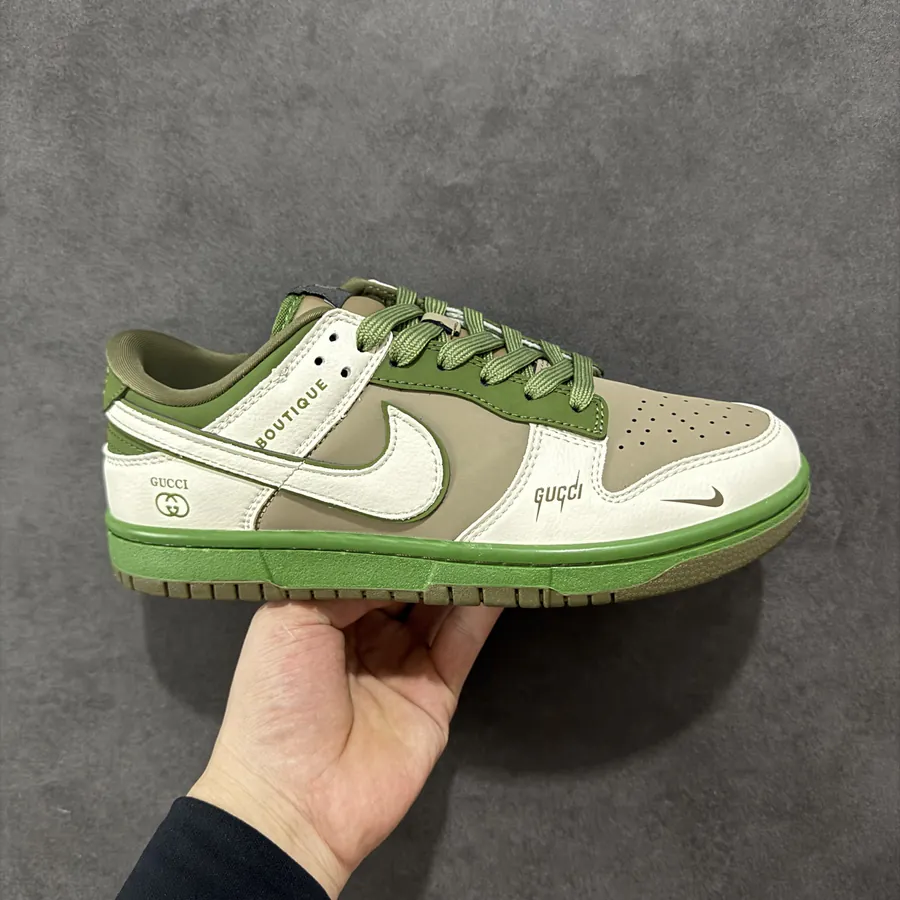 Nike SB Dunk Low x GUCCI White Brown Green Custom Edition