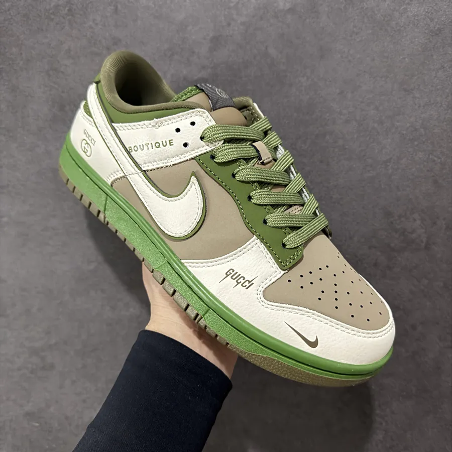 Nike SB Dunk Low x GUCCI White Brown Green Custom Edition