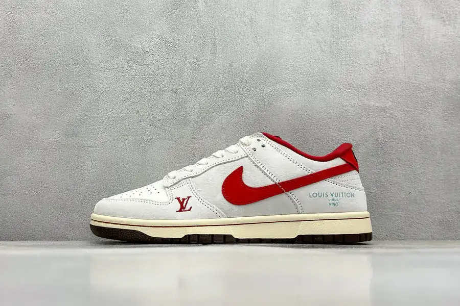 Nike SB Dunk Low x LV White Red Swoosh