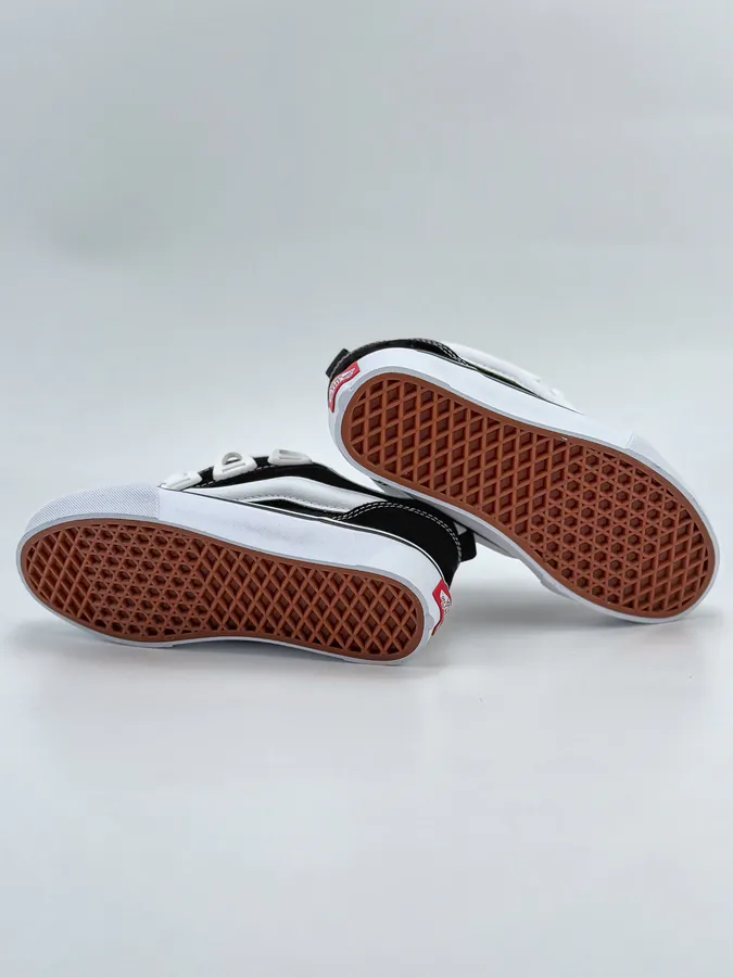 Vans Knu Skool DR Classic White Canvas Sneakers with Wide Laces