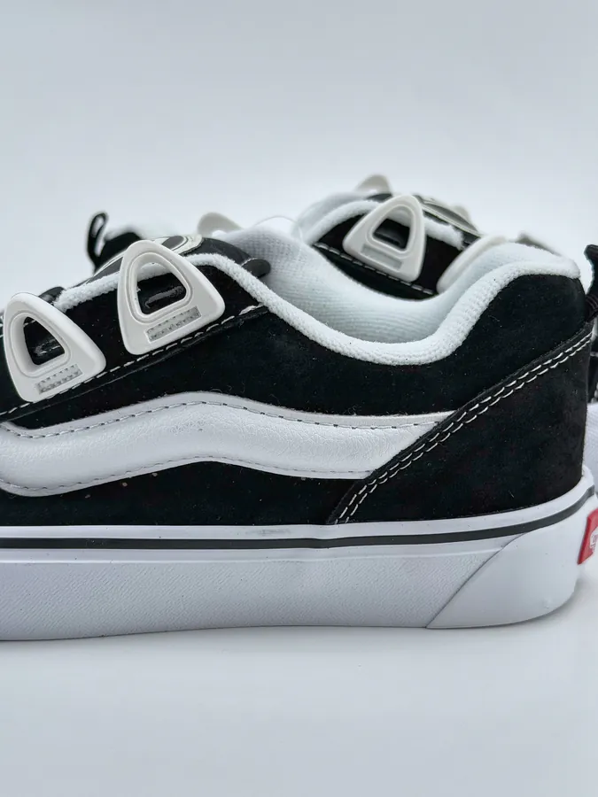 Vans Knu Skool DR Classic White Canvas Sneakers with Wide Laces