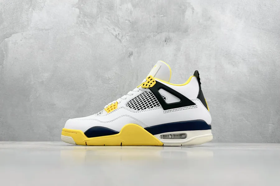 New Peak Air Jordan AJ4 Retro White Yellow Thunder