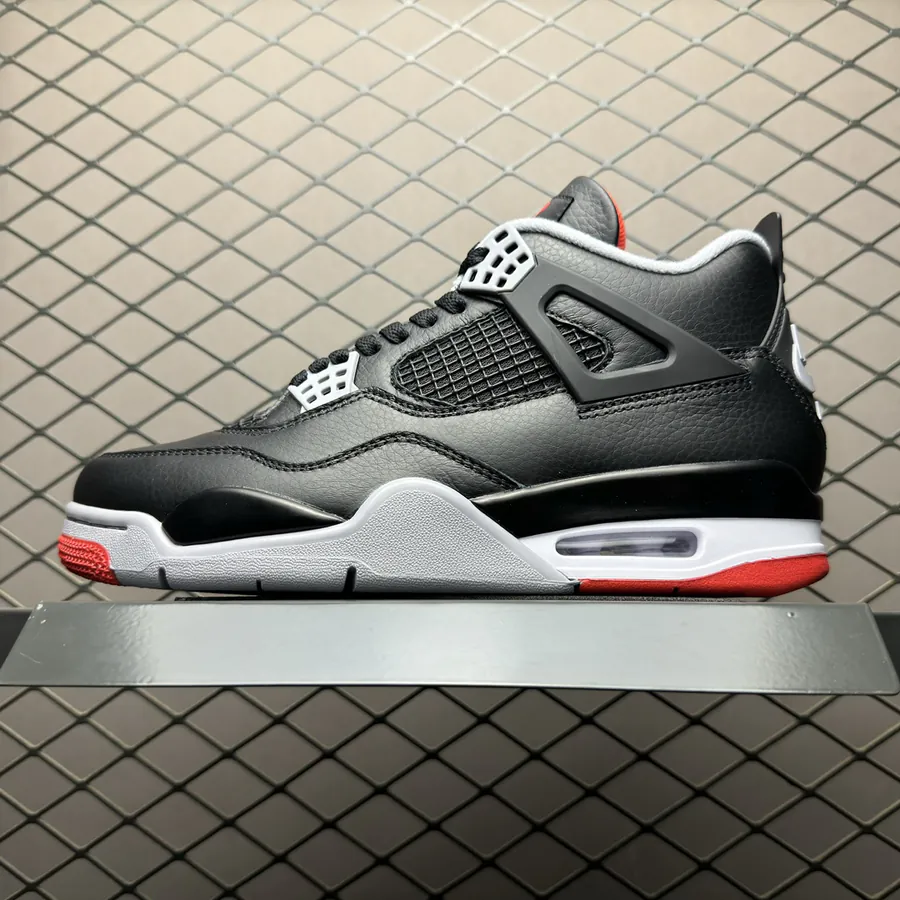 Air Jordan 4 Retro Bred Reimagined Black Red Cultural Basketball Shoes