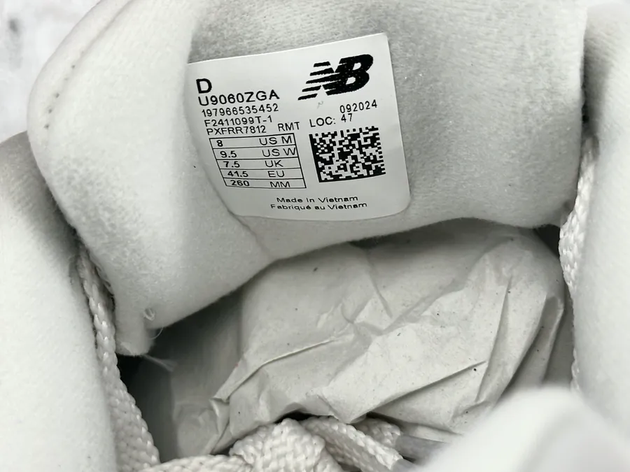 New Balance NB 9060 Gray White Color