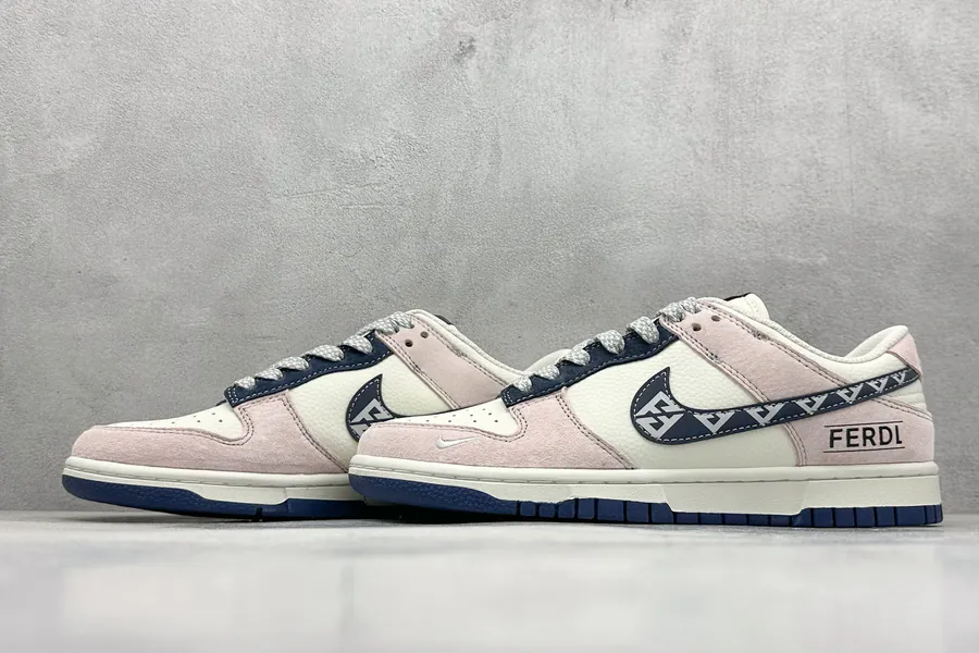 Nike SB Dunk Low x Fendi Piggyback Swoosh, Premium Custom Low Top Sneakers