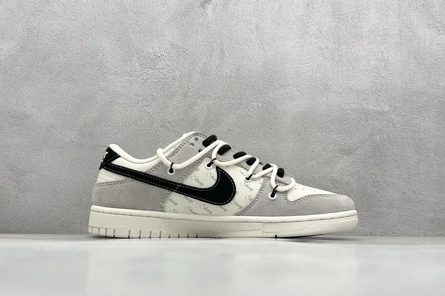 Nk SB Dunk Low Stussy Webbing Black Hook, Premium Customized Low Top Sneakers