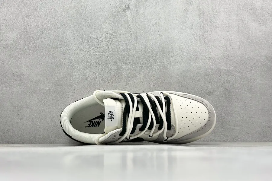 Nk SB Dunk Low Stussy Webbing Black Hook, Premium Customized Low Top Sneakers