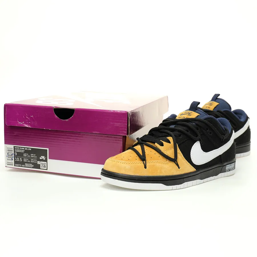 SB Dunk Low Pro PRM 'Black' in Midnight Navy & Desert Oce