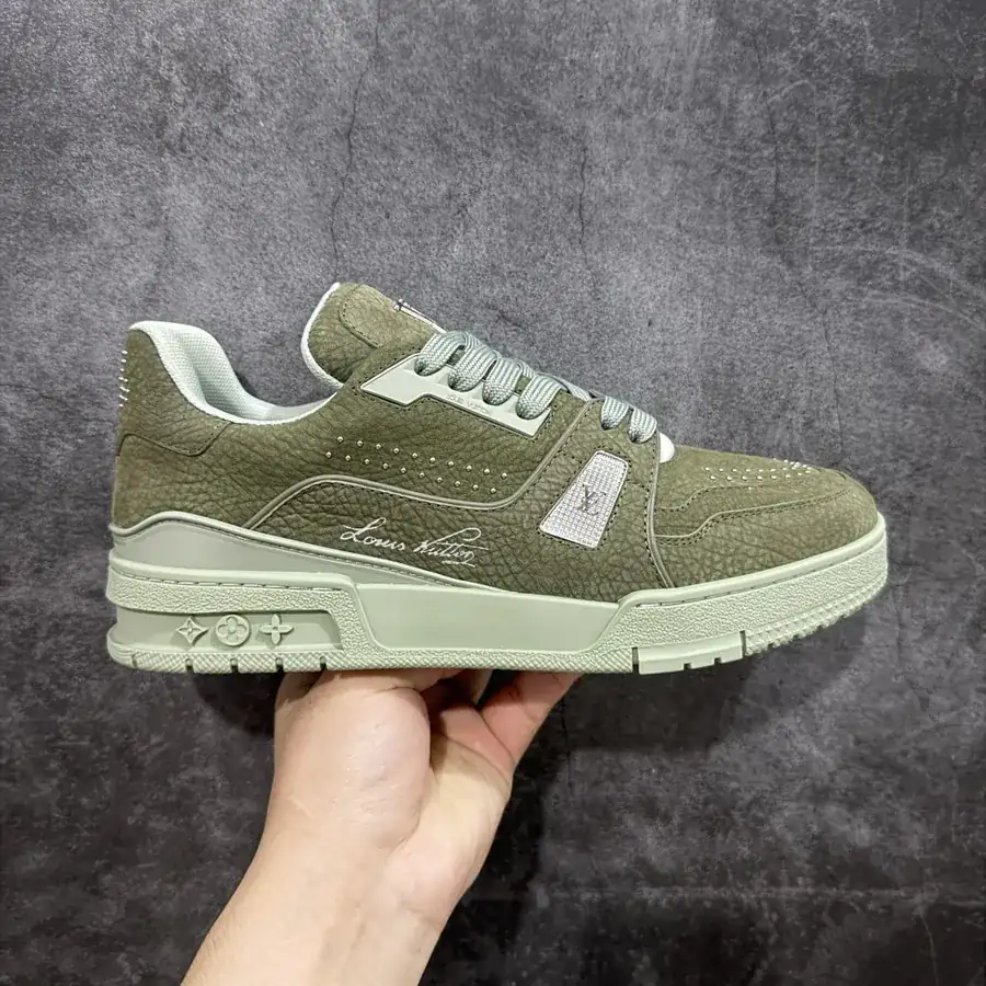 LV Trainer Green Grained Calfskin