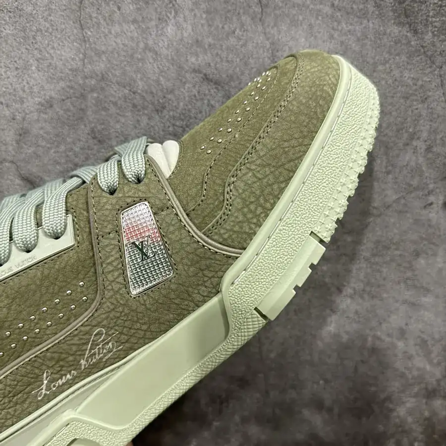 LV Trainer Green Grained Calfskin