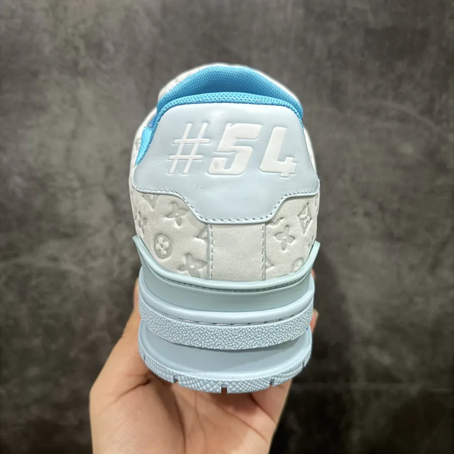 LV Trainer Blue Grained Calfskin Print
