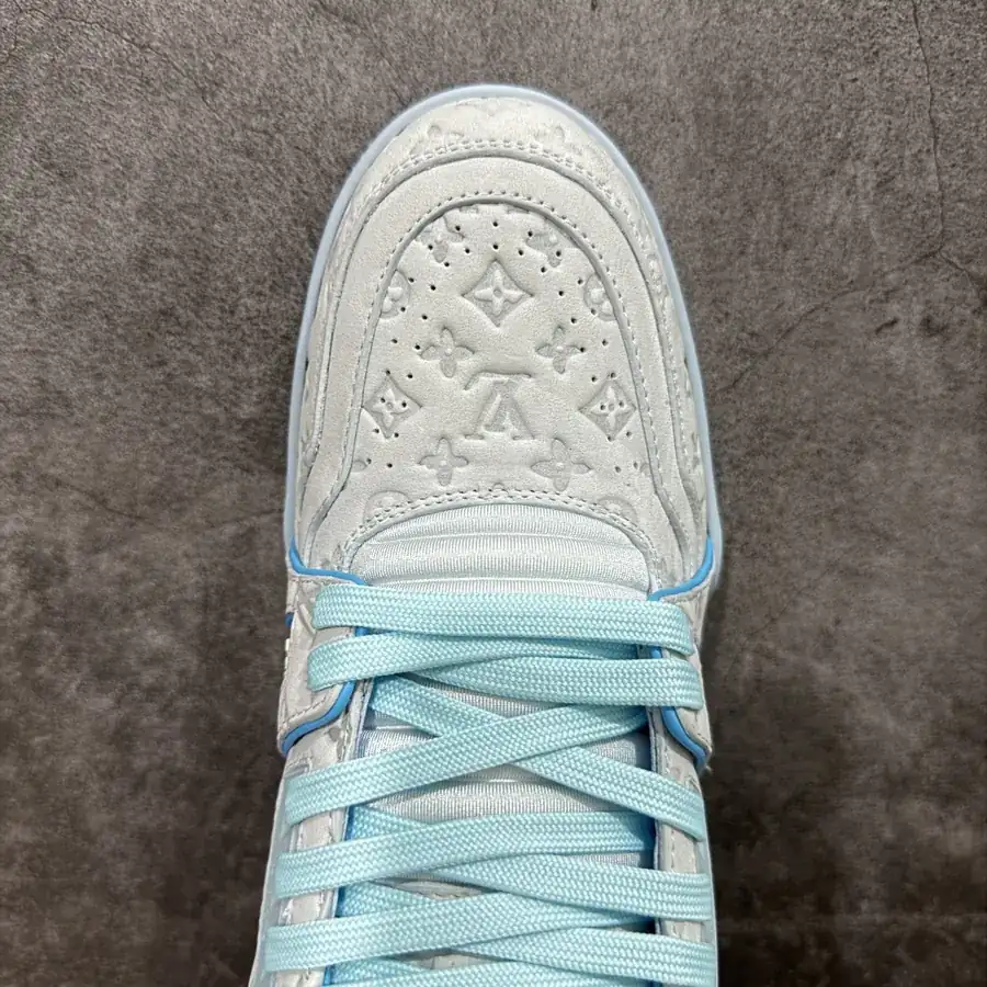 LV Trainer Blue Grained Calfskin Print