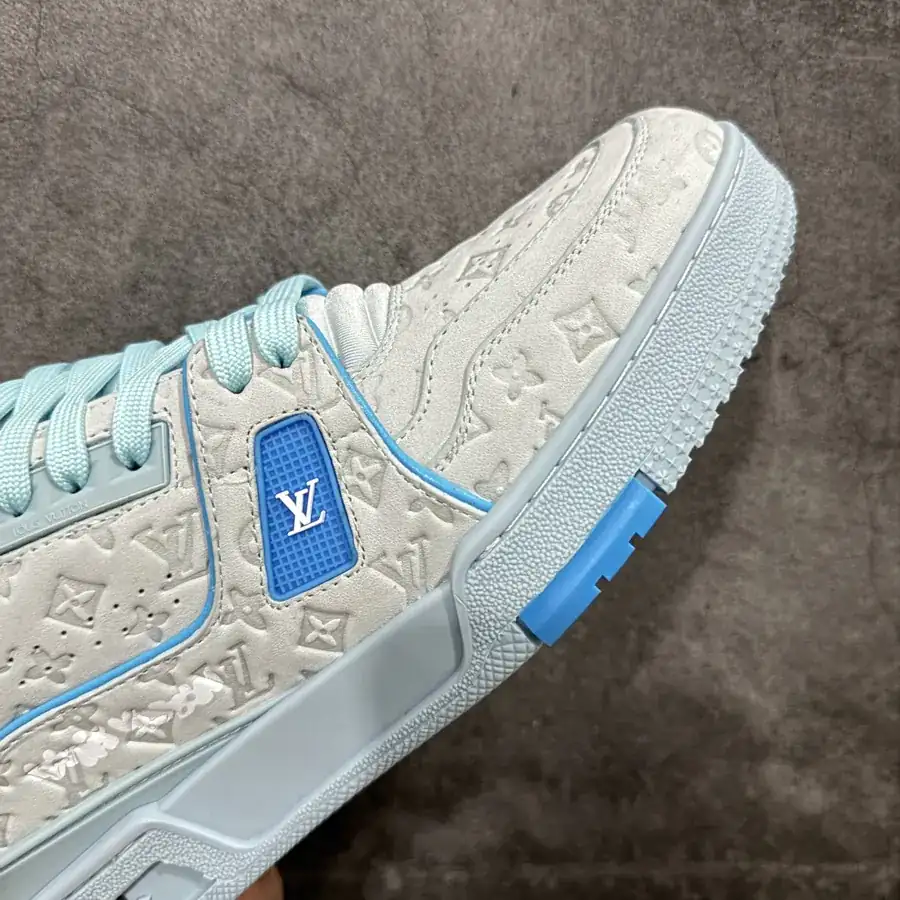 LV Trainer Blue Grained Calfskin Print