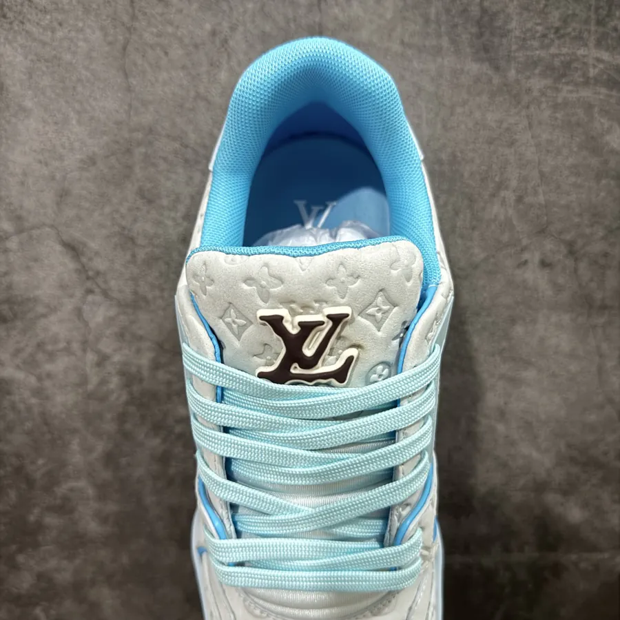 LV Trainer Blue Grained Calfskin Print