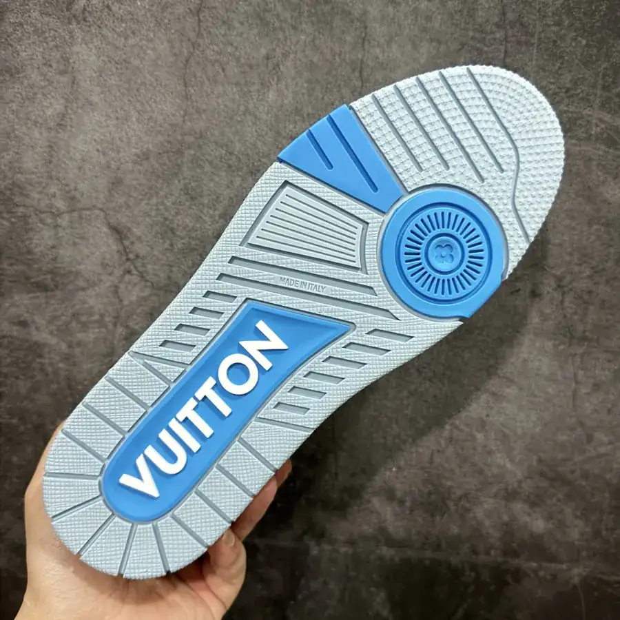 LV Trainer Blue Grained Calfskin Print