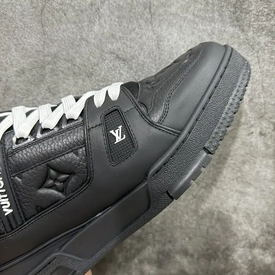 LV Trainer Black Calfskin with Embossed Pattern