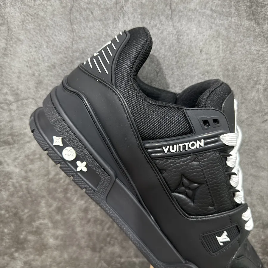 LV Trainer Black Calfskin with Embossed Pattern