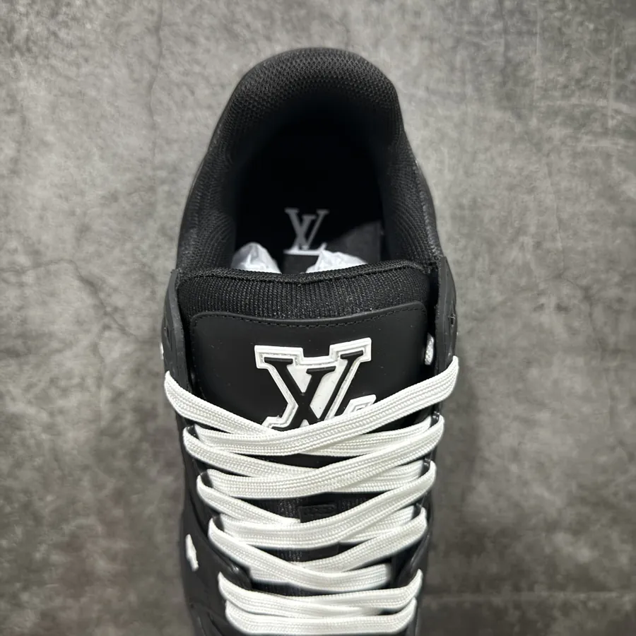 LV Trainer Black Calfskin with Embossed Pattern