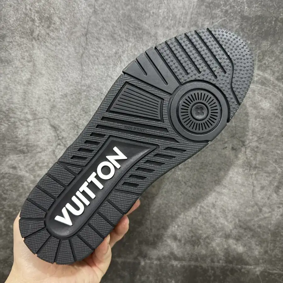 LV Trainer Black Calfskin with Embossed Pattern