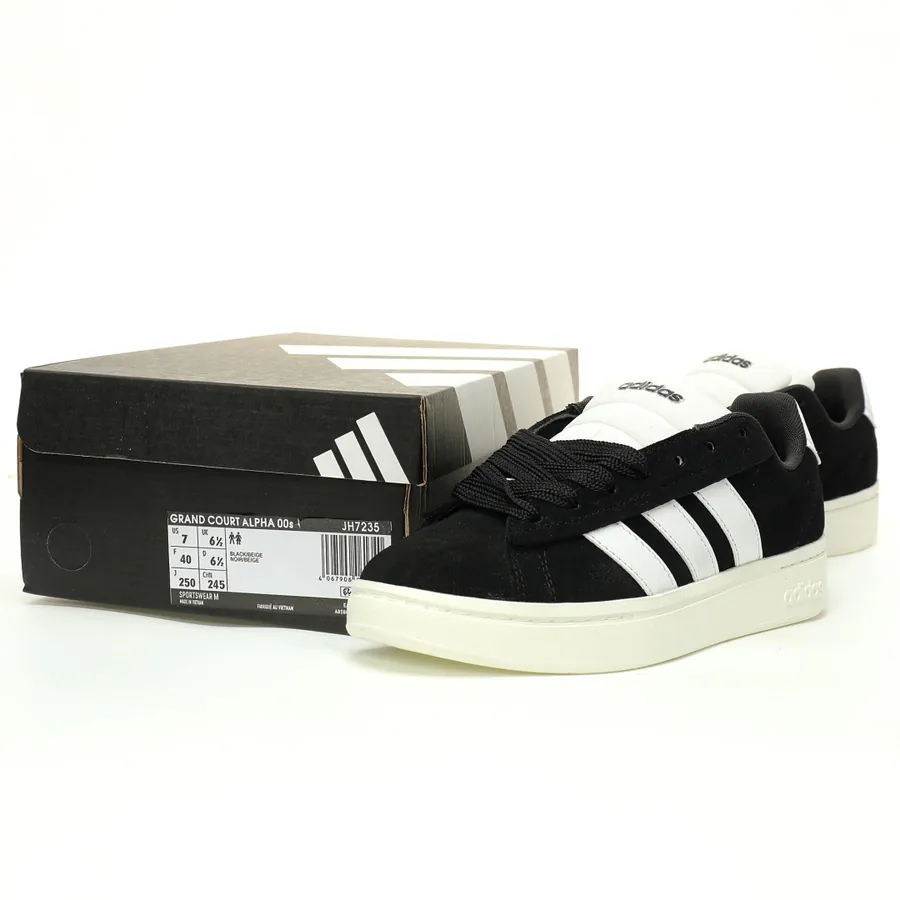 Adidas Grand Court Base 00s Vintage Flip Flop Black and White Low Top Sneakers