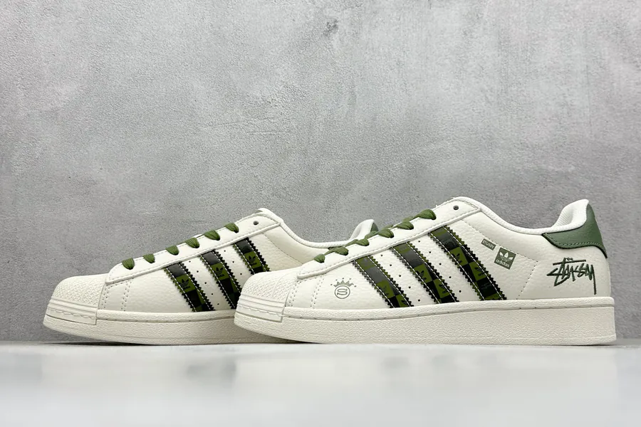 Originals Superstar x Stussy White Green