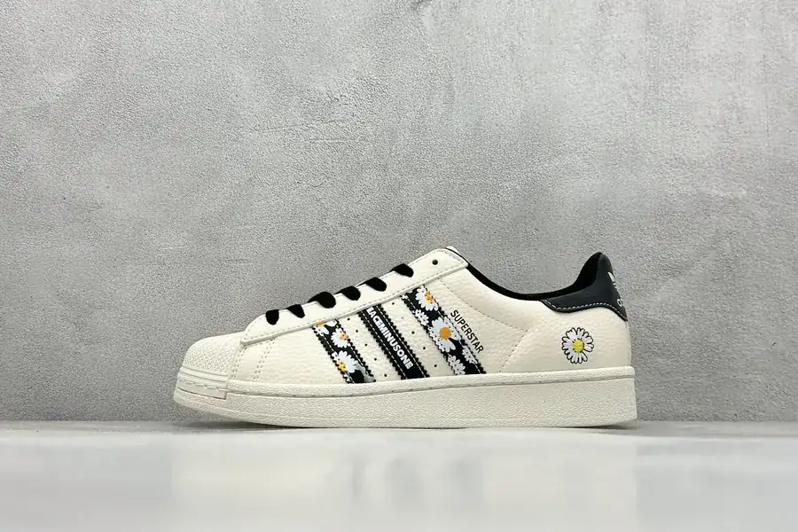 AD Originals Superstar x Peaceminusone White and Black Daisy