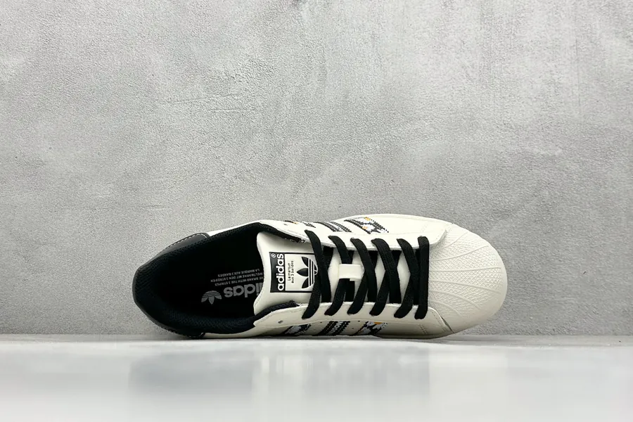 AD Originals Superstar x Peaceminusone White and Black Daisy