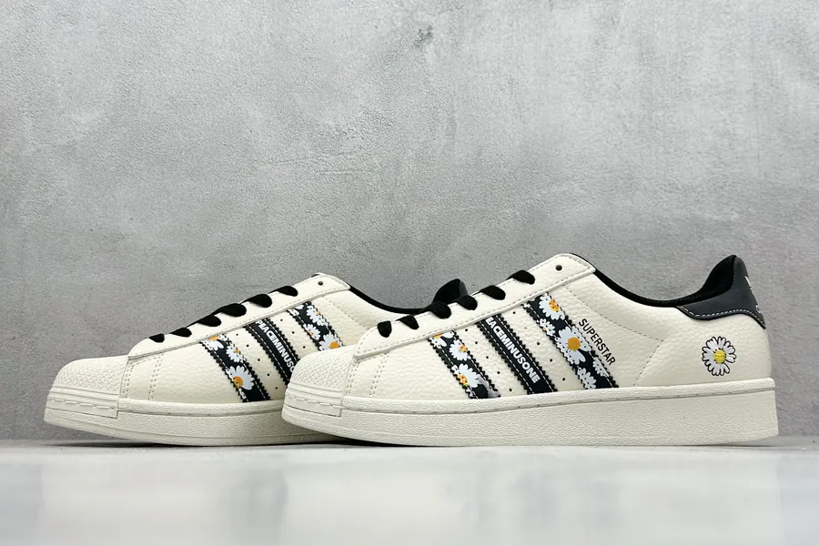 AD Originals Superstar x Peaceminusone White and Black Daisy