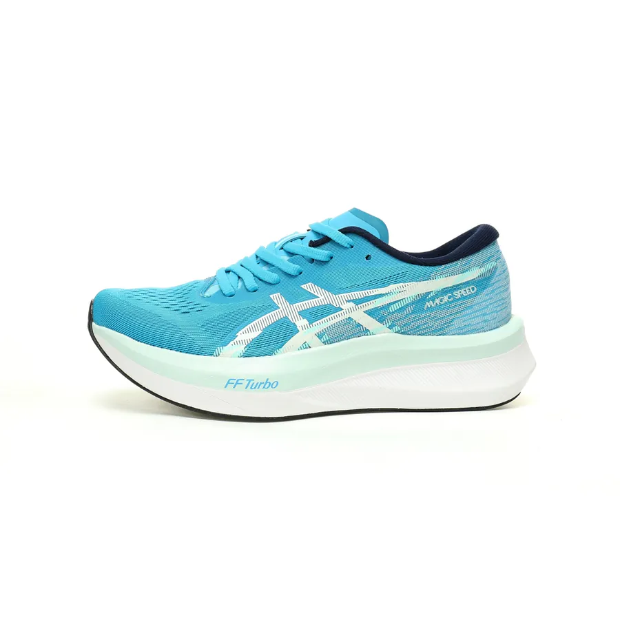 Asics Magic Speed 4 Low Top Running Shoes Light Blue and White