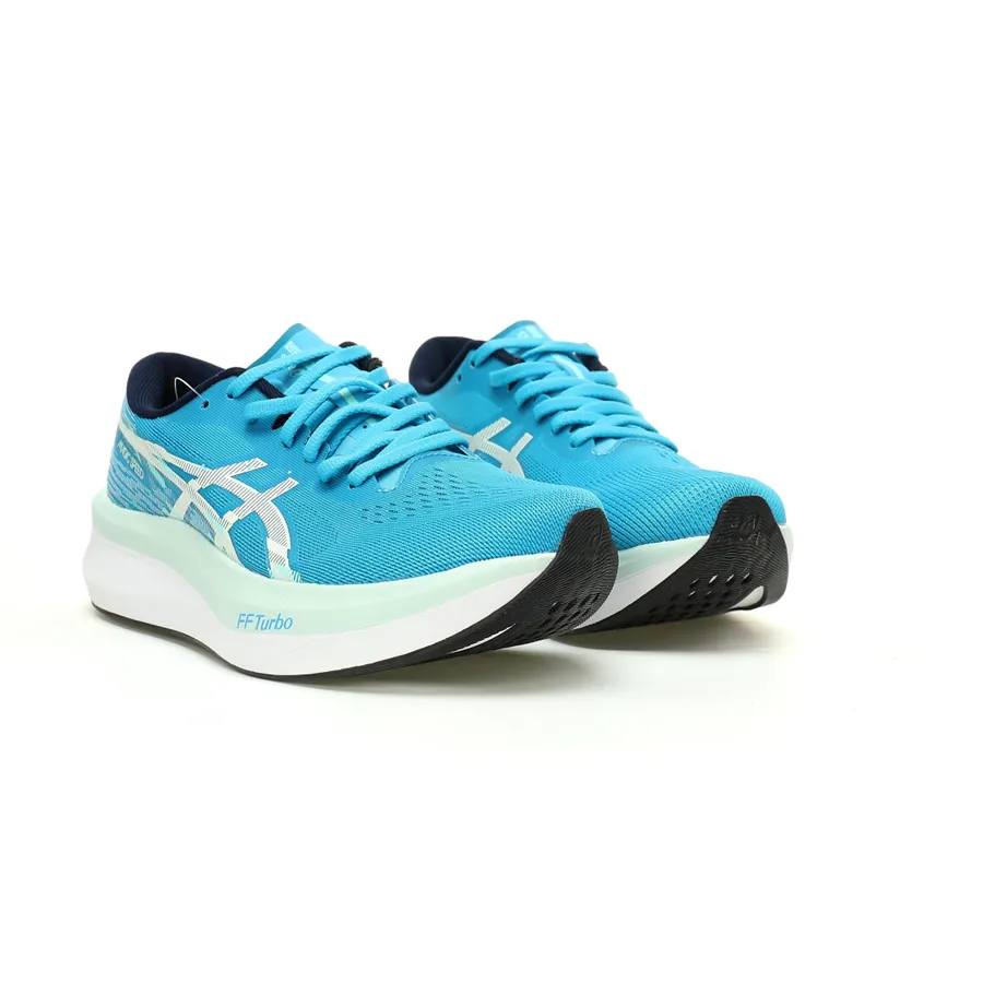 Asics Magic Speed 4 Low Top Running Shoes Light Blue and White