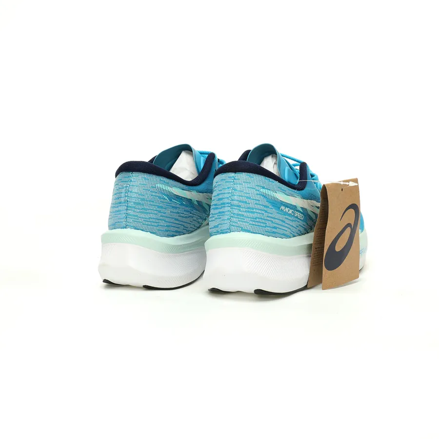 Asics Magic Speed 4 Low Top Running Shoes Light Blue and White